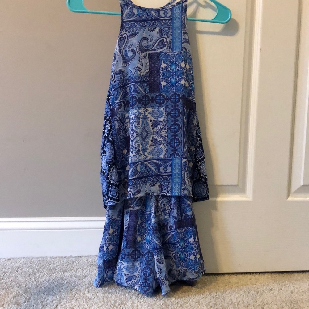 Blue Floral Romper